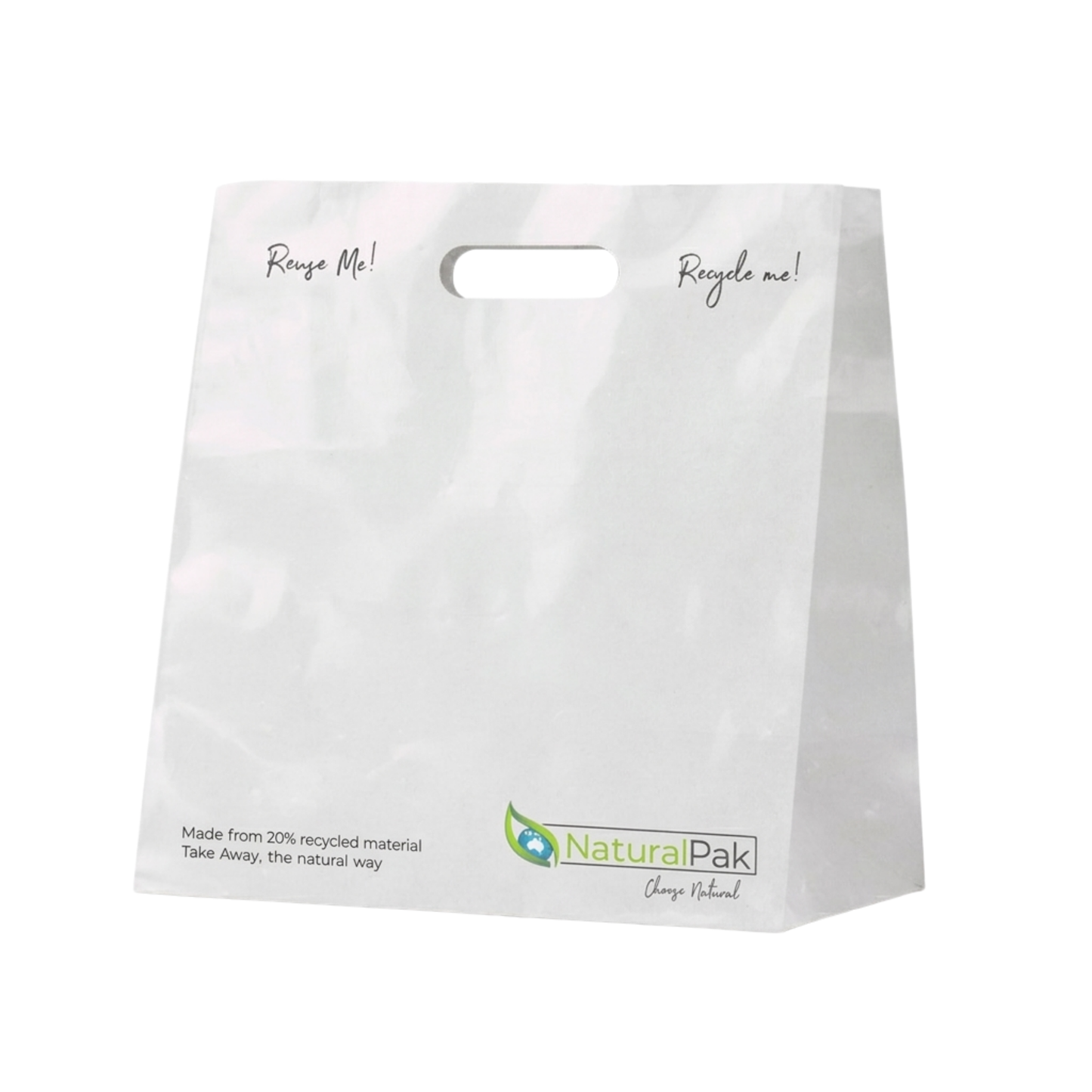 Recyclable white plastic Takeaway Medium