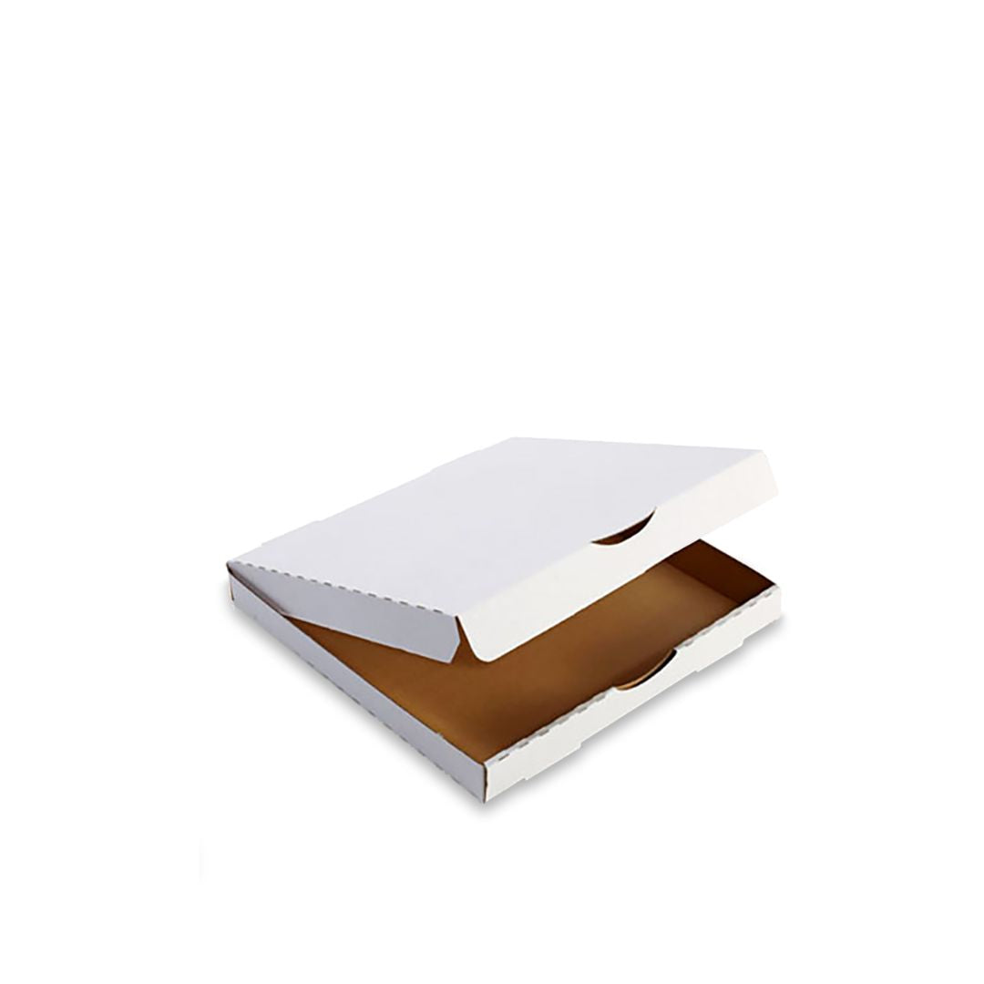 Pizza Box 10 - Single Fold - White/Brown - 100/bdl