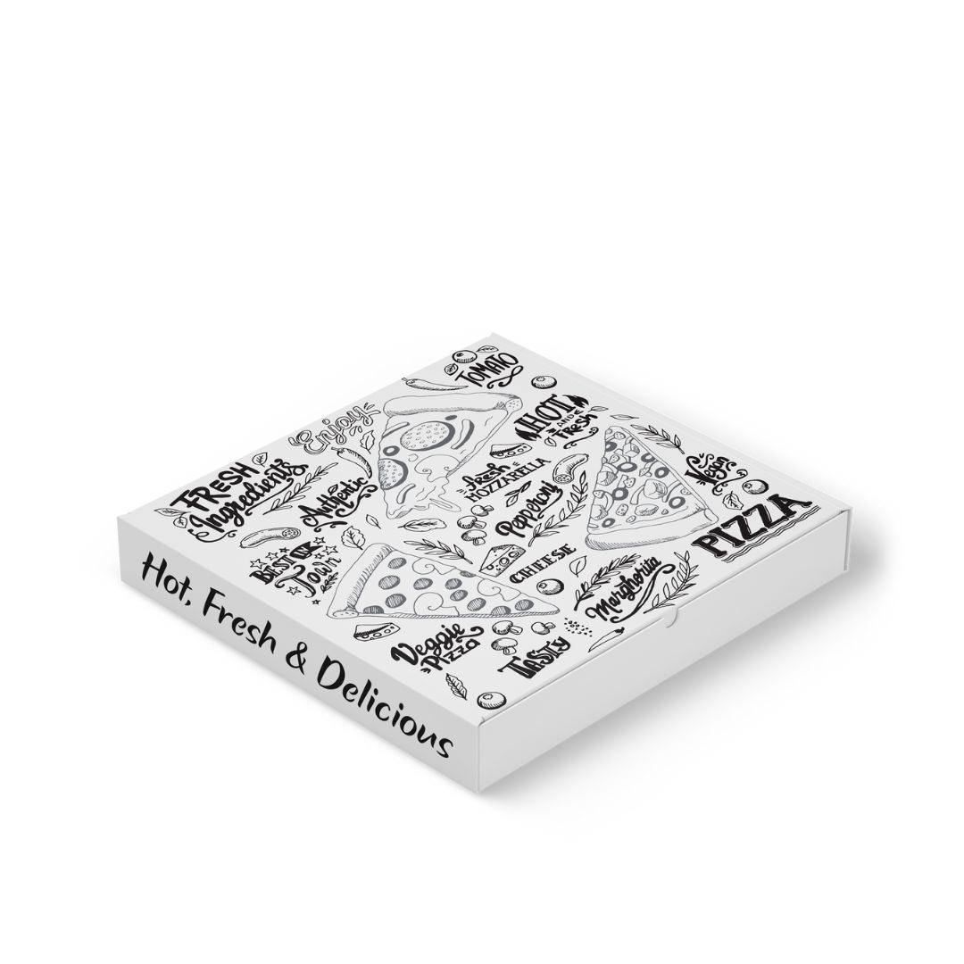 Trend Pizza Slice & Text 12" SF White - 100/Bundle