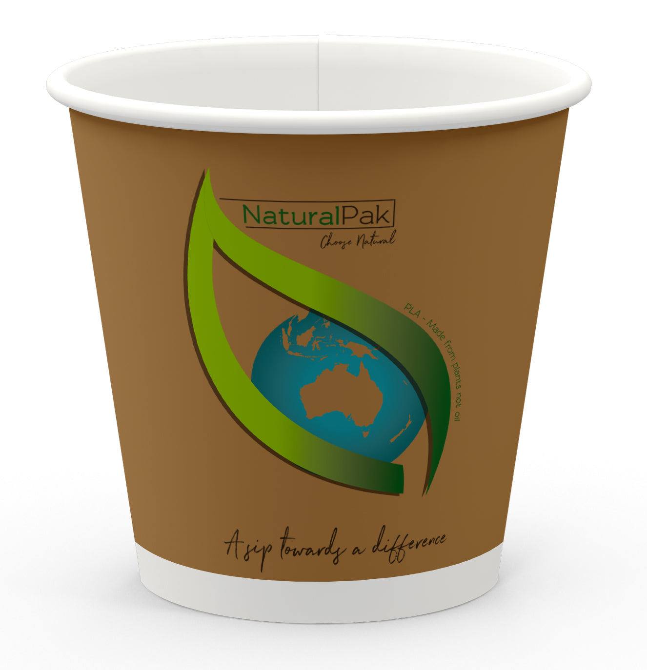 8oz (280ml) Kraft NaturalPak 90mm Single Wall Cup