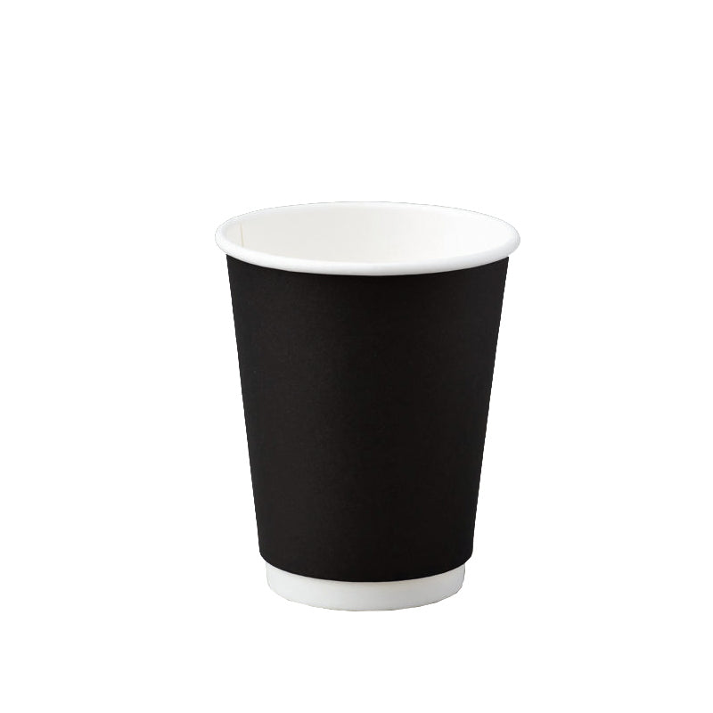 Smooth Double Wall 12oz Black Coffee Cup (90mm)