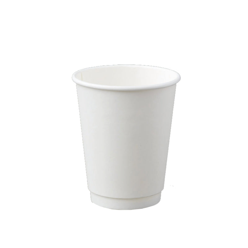 Smooth Double Wall 12oz White Coffee Cup (90mm)