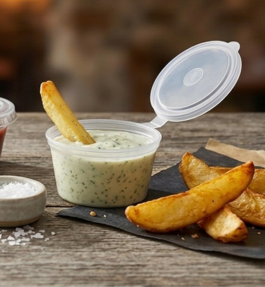 Hinged Portion Cups with Lid