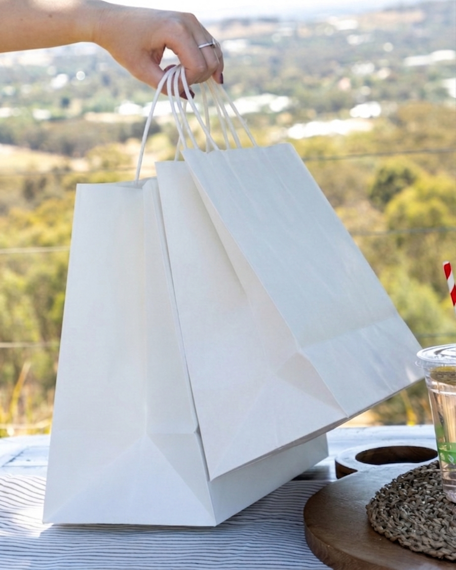 White Kraft Takeaway Bags