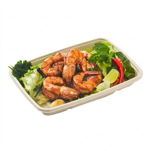 Sabert 6x9" 20oz (550ml) Pulp Rectangle Tray