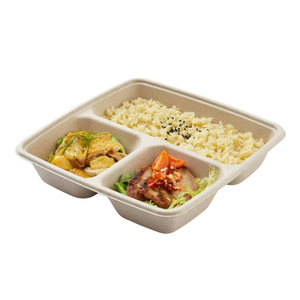 Sabert 9x9" - 3 Compartment Pulp Tray 300/ctn-CO