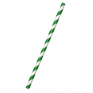 BetaEco Regular Paper Straw Green Stripe 2500/ctn