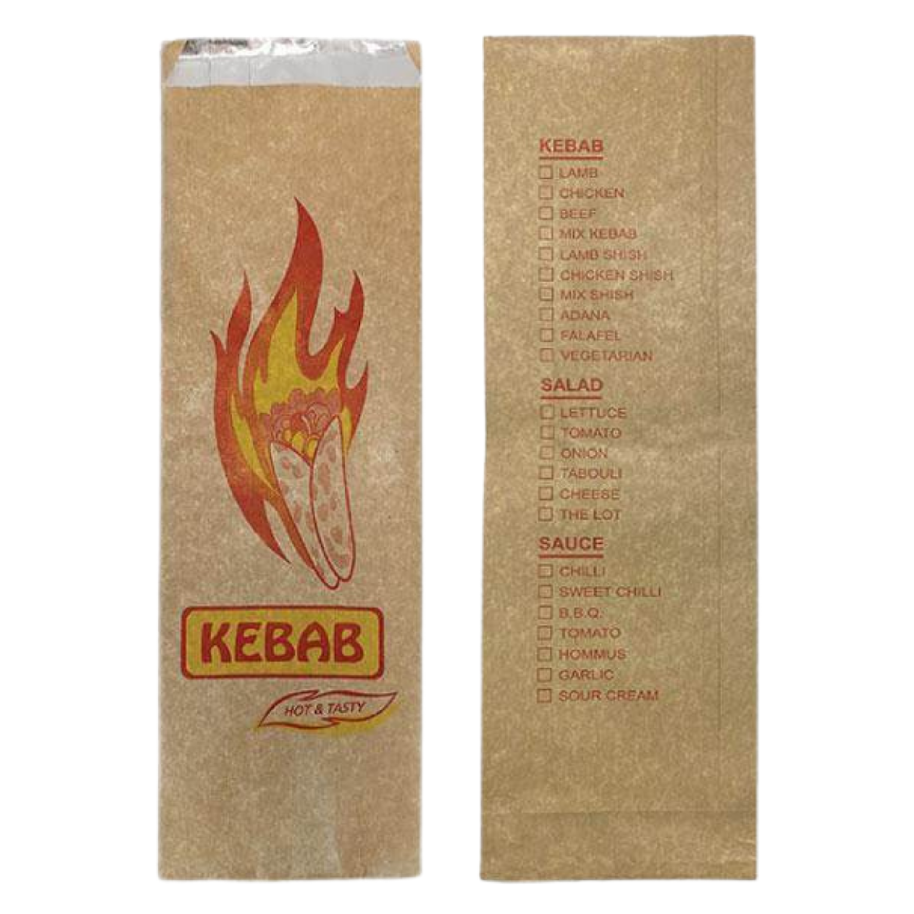 BFBK - Printed Brown Foil Kebab Bag