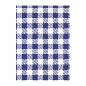 Greaseproof Paper Blue Gingham 1/4 Cut (200x330mm)