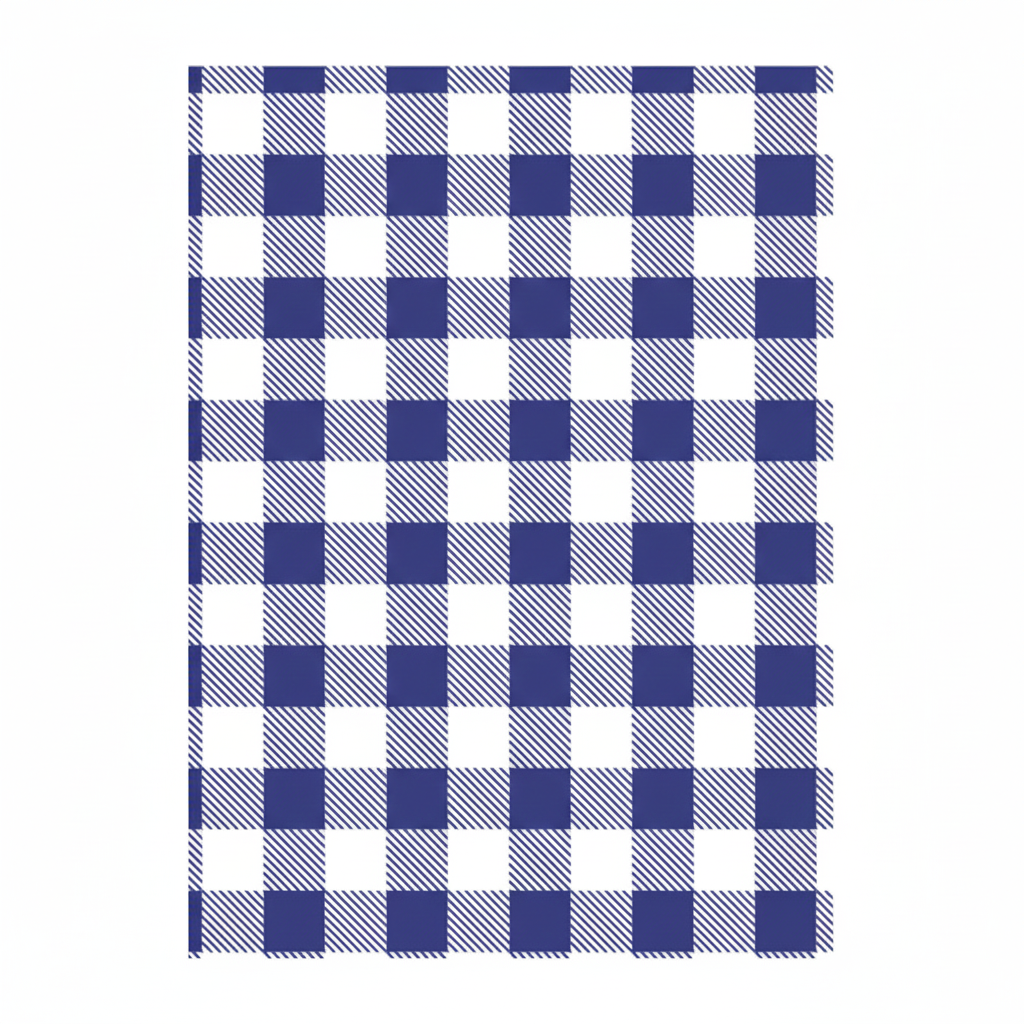 Greaseproof Paper Blue Gingham 1/4 Cut (200x330mm)