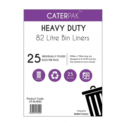 Heavy Duty Bin Liner 82L Flat Pack