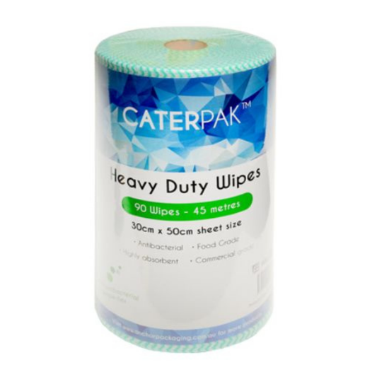CaterPak Heavy Duty Wipes - Green (30x50) 90 Sheet