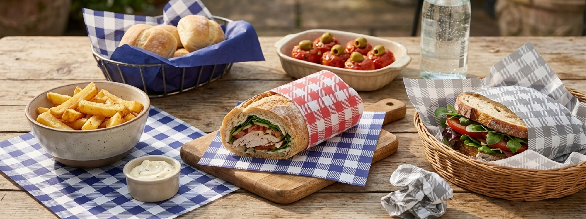 Gingham Greaseproof Paper