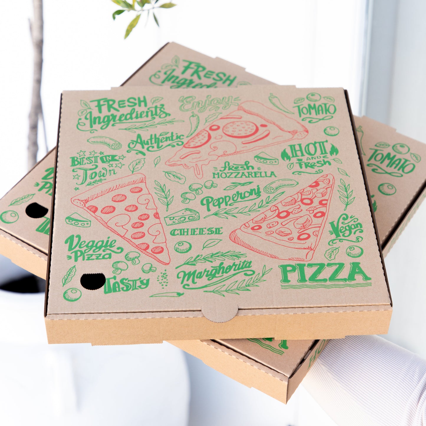 Trend Pizza Slice & Text 13" SF Brown - 100/Bundle