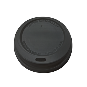 NaturalPak Recycled PS Lid Black 80mm - 1000/ctn