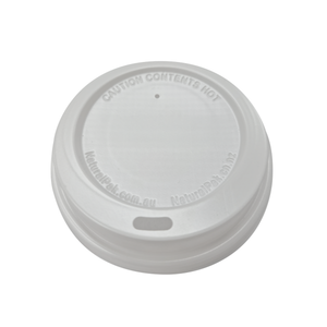 NaturalPak Recycled PS Lid White 80mm - 1000/ctn