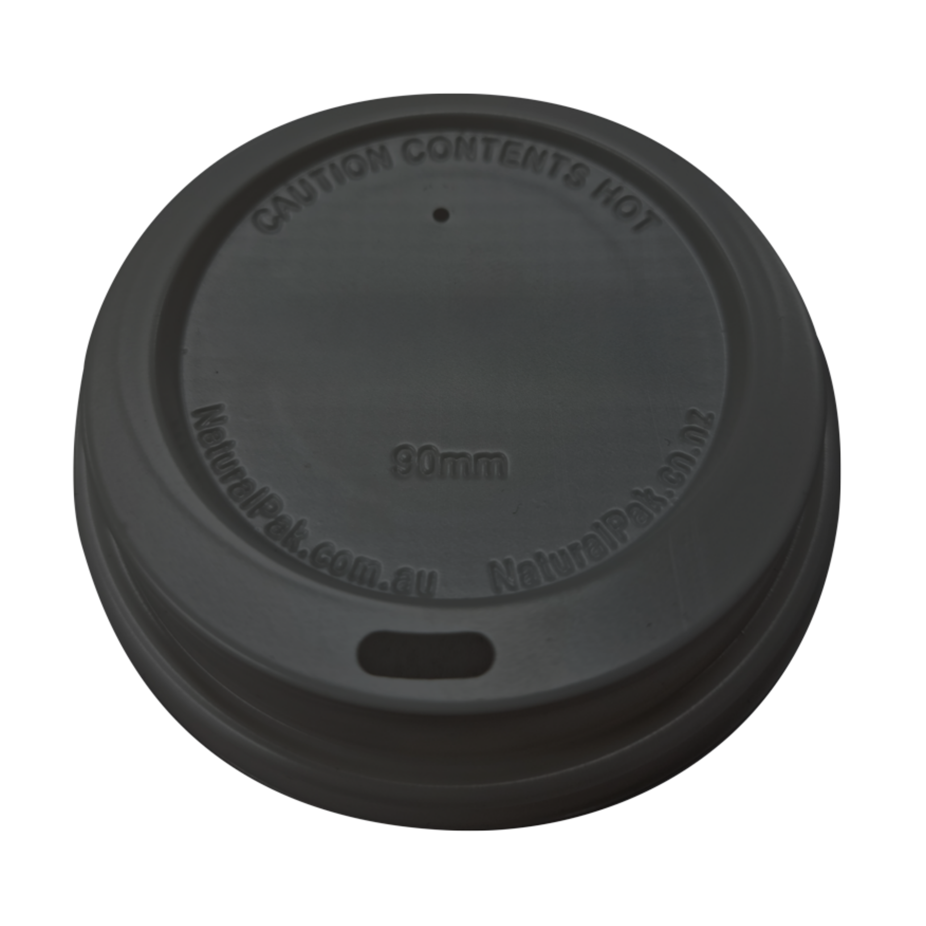 NaturalPak Recycled PS Lid Black 90mm - 1000/ctn