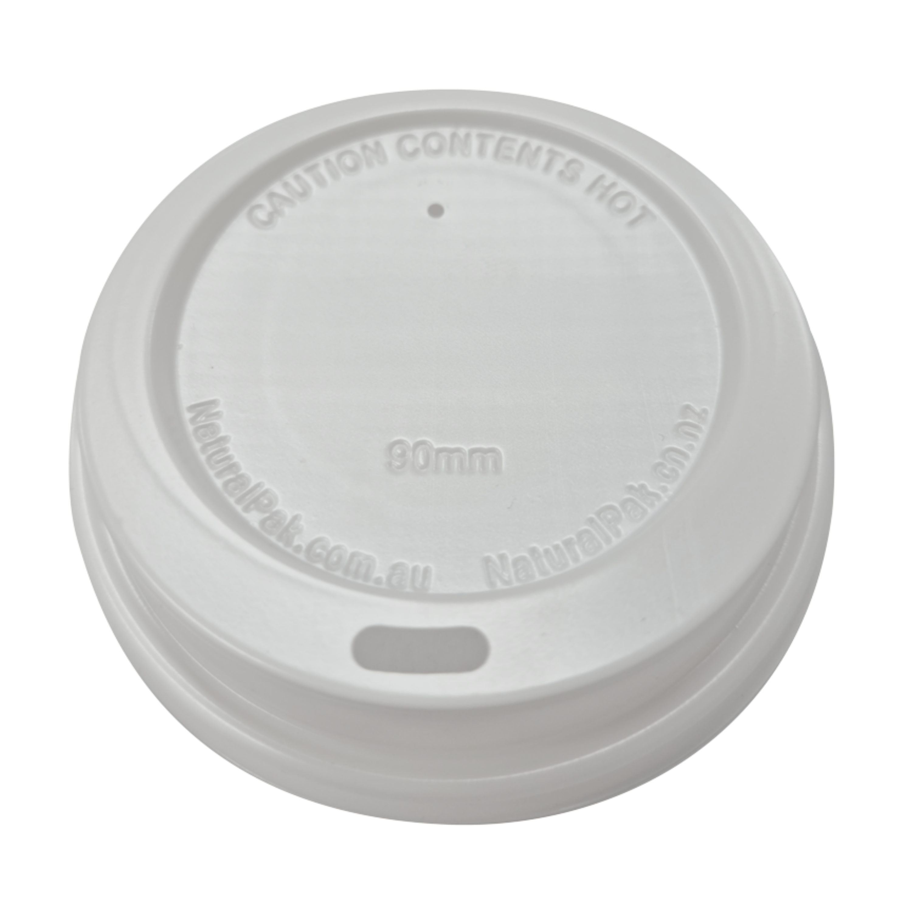 NaturalPak Recycled PS Lid White 90mm - 1000/ctn