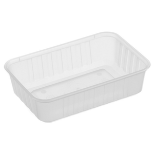 680ml Ribbed Rectangular Container Natural - 500/c