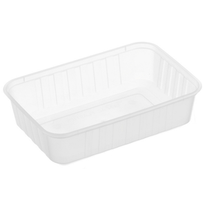 750ml Ribbed Rectangular Container Natural - 500/c