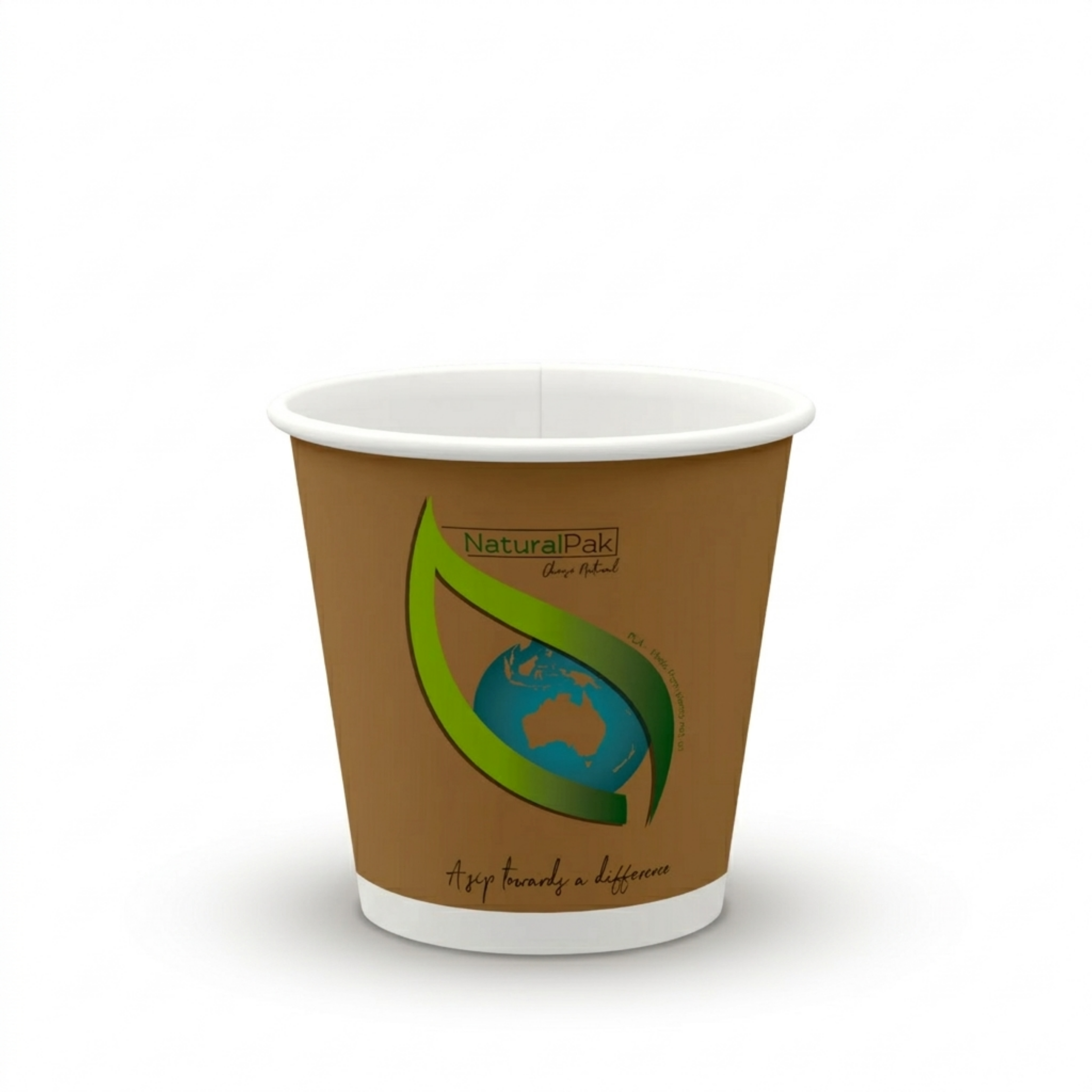 8oz (280ml) Kraft NaturalPak 90mm Single Wall Cup