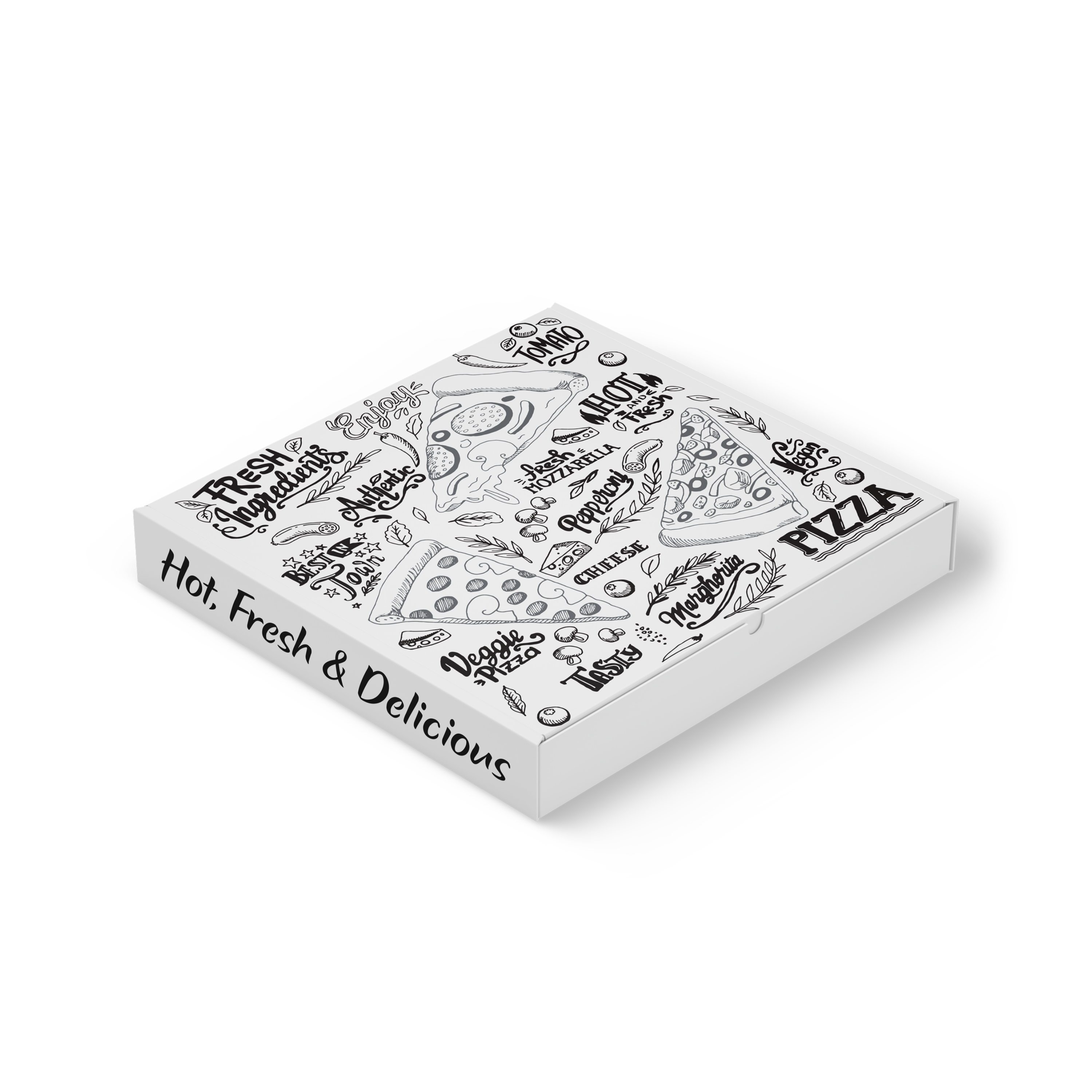 Trend Pizza Slice & Text 12" SF White - 100/Bundle
