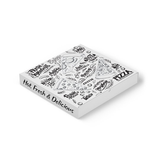 Trend Pizza Slice & Text 12" SF White - 100/Bundle