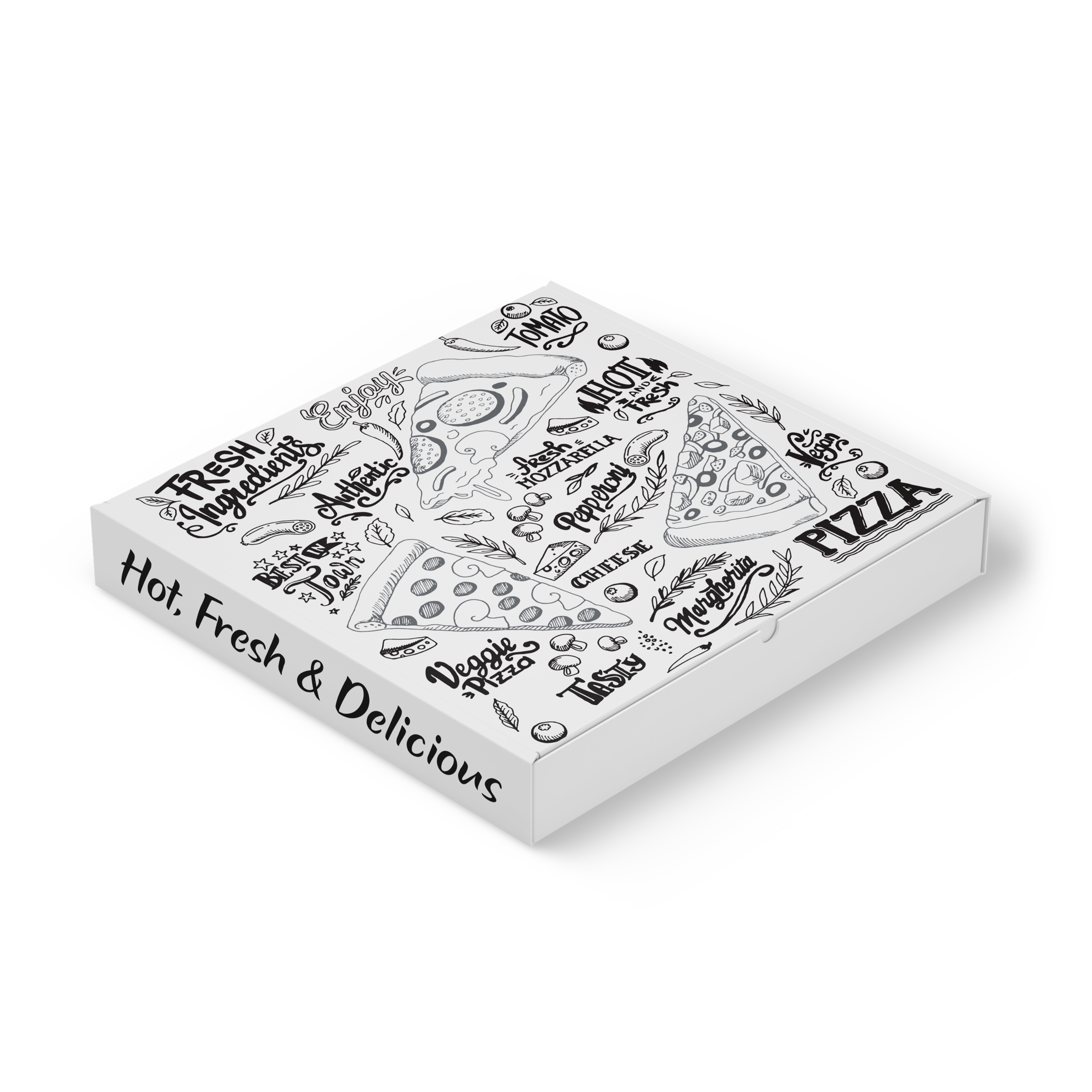 Trend Pizza Slice & Text 13" SF White - 100/Bundle