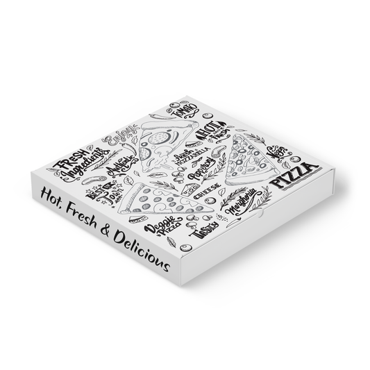 Trend Pizza Slice & Text 13" SF White - 100/Bundle