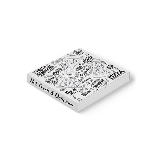 Trend Pizza Slice & Text 9" SF White - 100/Bundle
