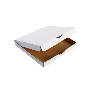 Pizza Box 10 - Single Fold - White/Brown - 100/bdl