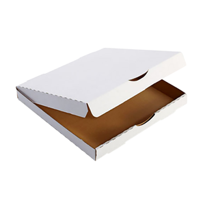 Pizza Box 13 - Single Fold - White/Brown - 50/bdl