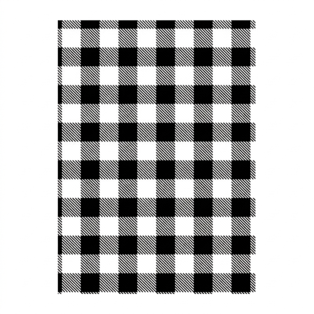 Greaseproof Paper BlackGingham 1/4 Cut (200x330mm)