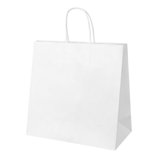 White Kraft Paper Medium Takeaway Bag - 250/Ctn