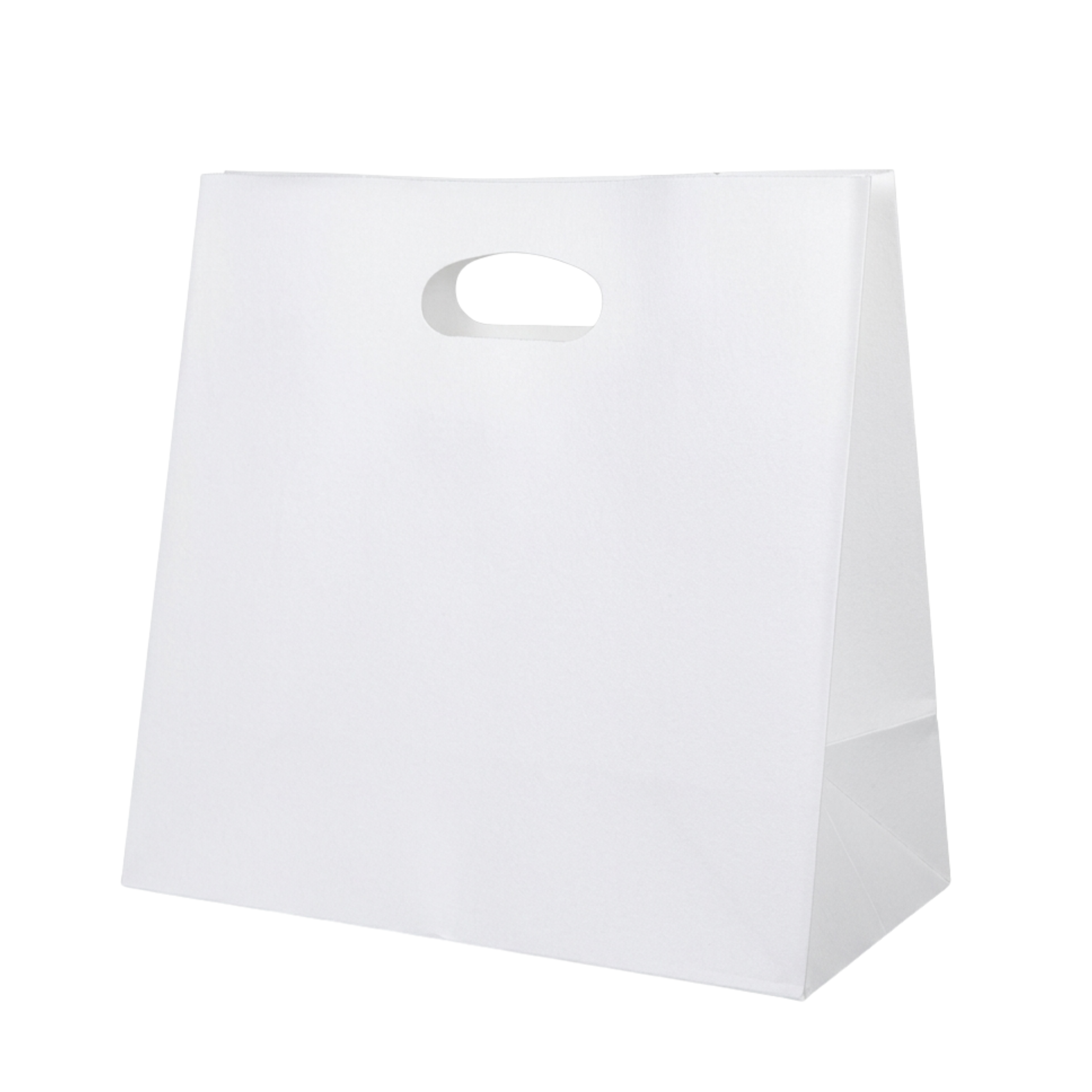 White Kraft Paper Small Diecut Takeaway Bag-250/Ct