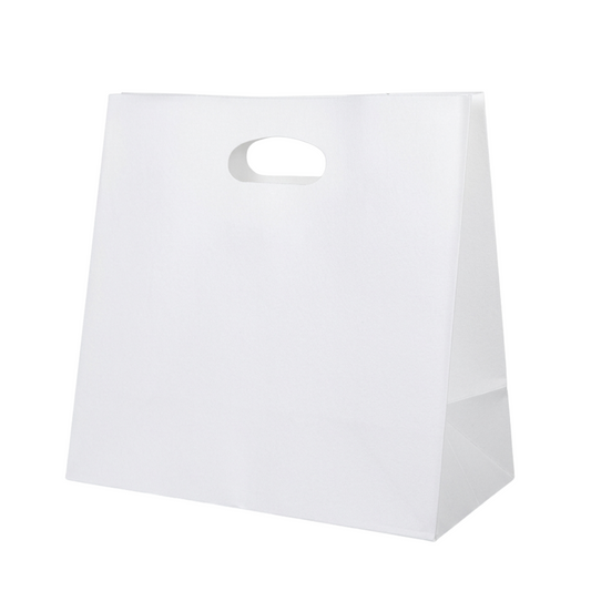 White Kraft Paper Small Diecut Takeaway Bag-250/Ct