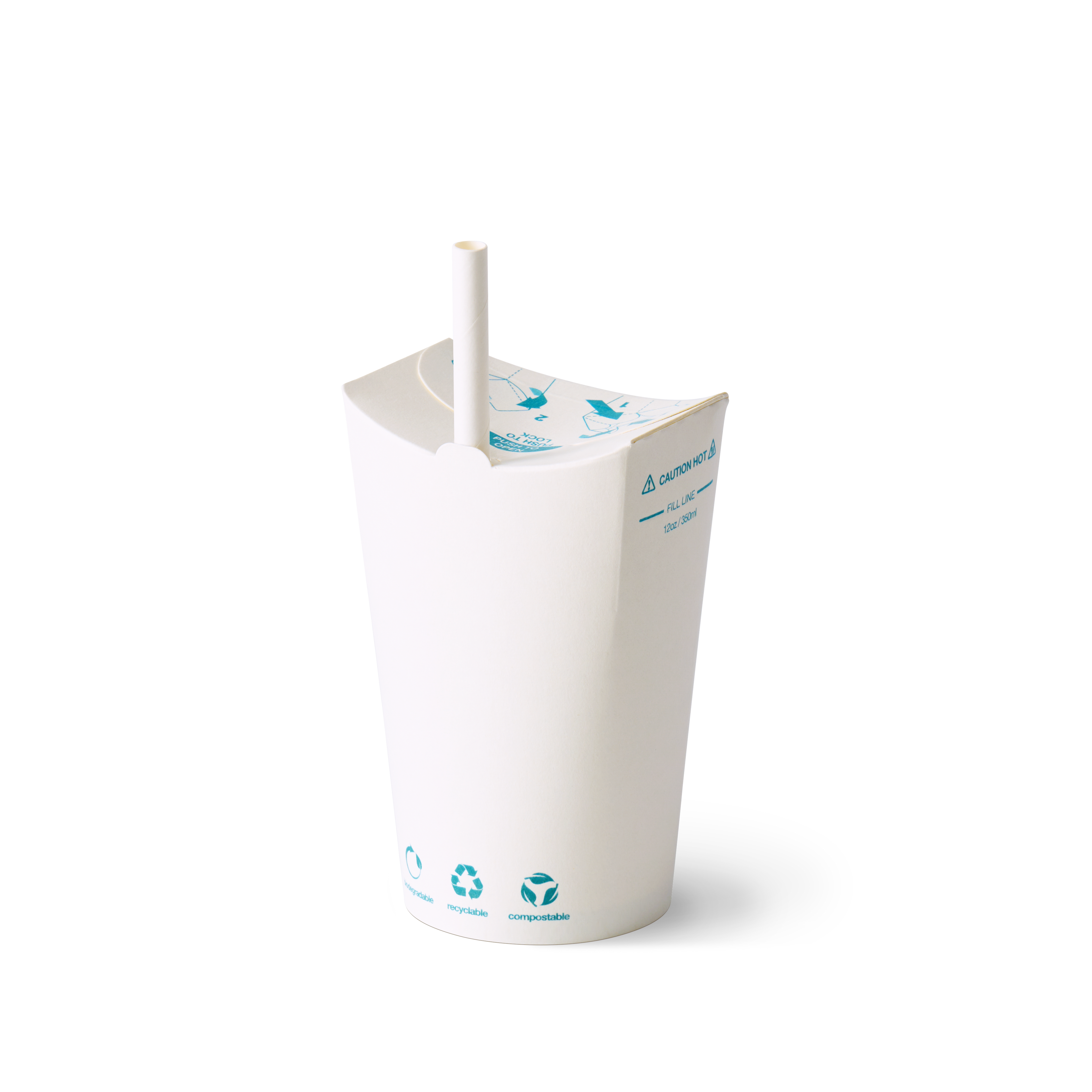 12oz White Kraft The Good Cup - 1000/Ctn