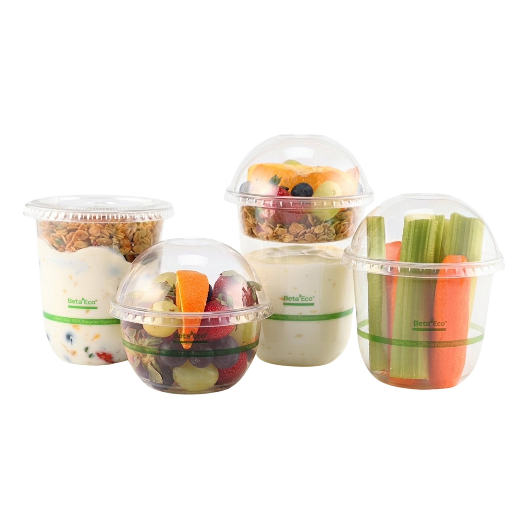 BetaEco RPET Dome Lid (X-Slot) Green UShape Cups