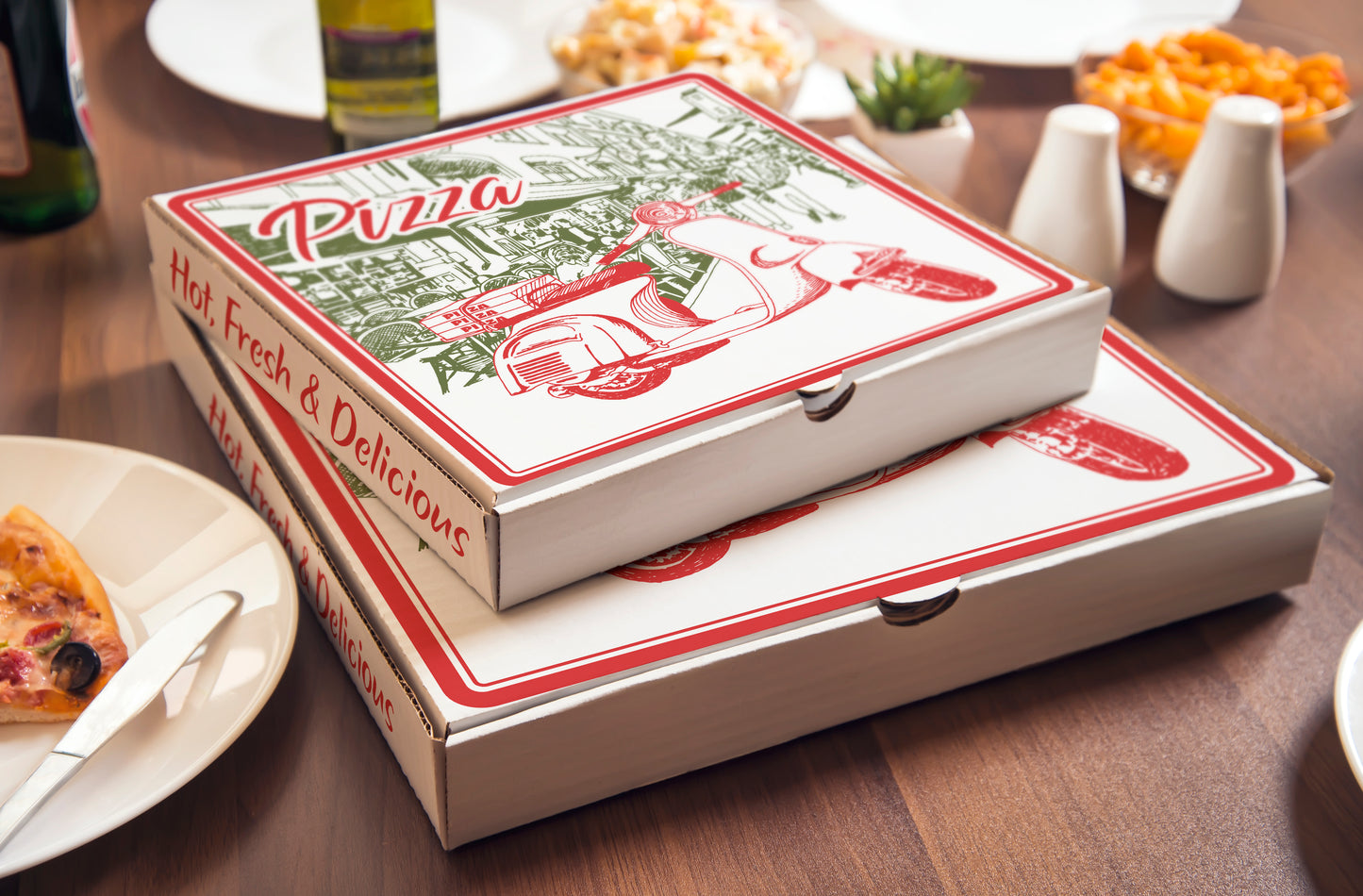 Trend Pizza Vespa 13" DF White - 50/Bundle