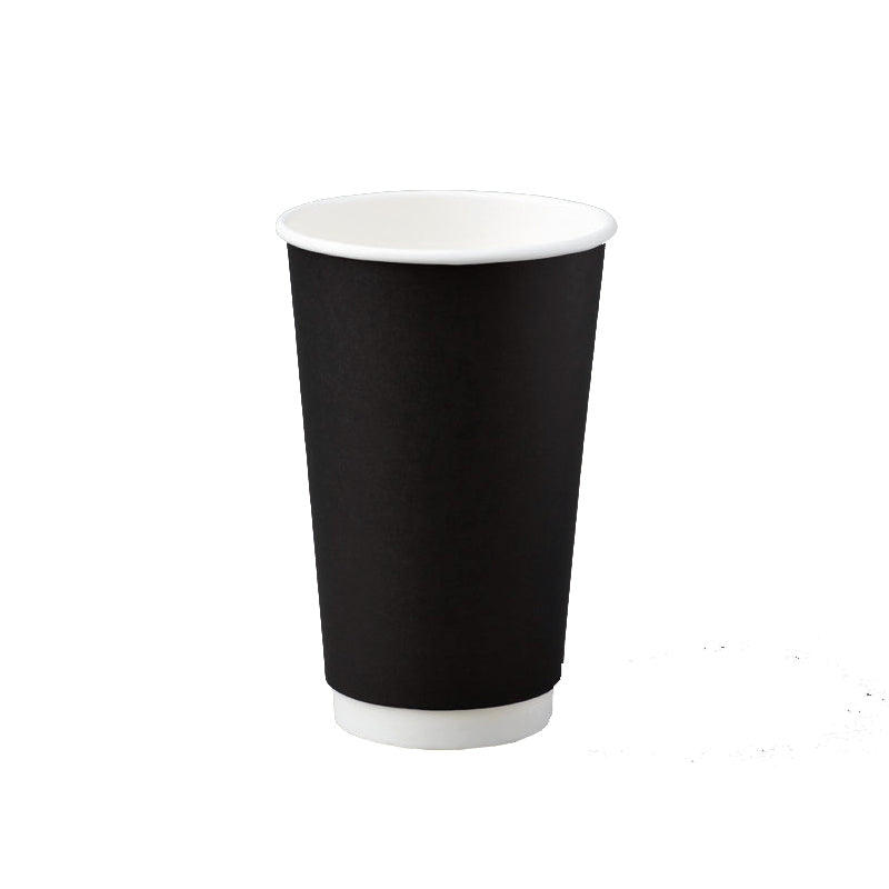 Smooth Double Wall 16oz Black Coffee Cup (90mm)
