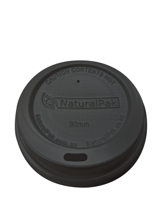 NaturalPak 90mm PS Black Lid