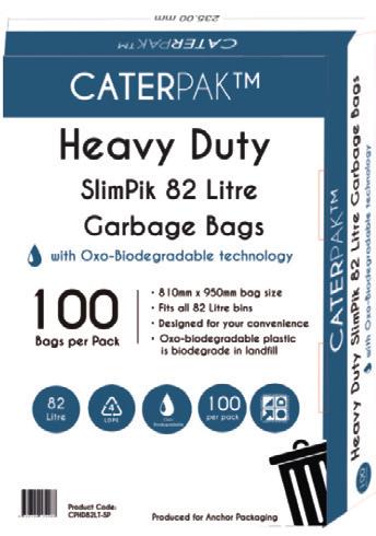 Caterpak Heavy Duty 82L Slim Pack Garbage Bags